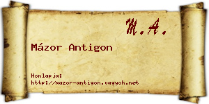 Mázor Antigon névjegykártya